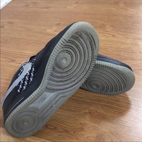 Black and Gray Air Force Ones Size 5.5 Y - Picture 5 of 6